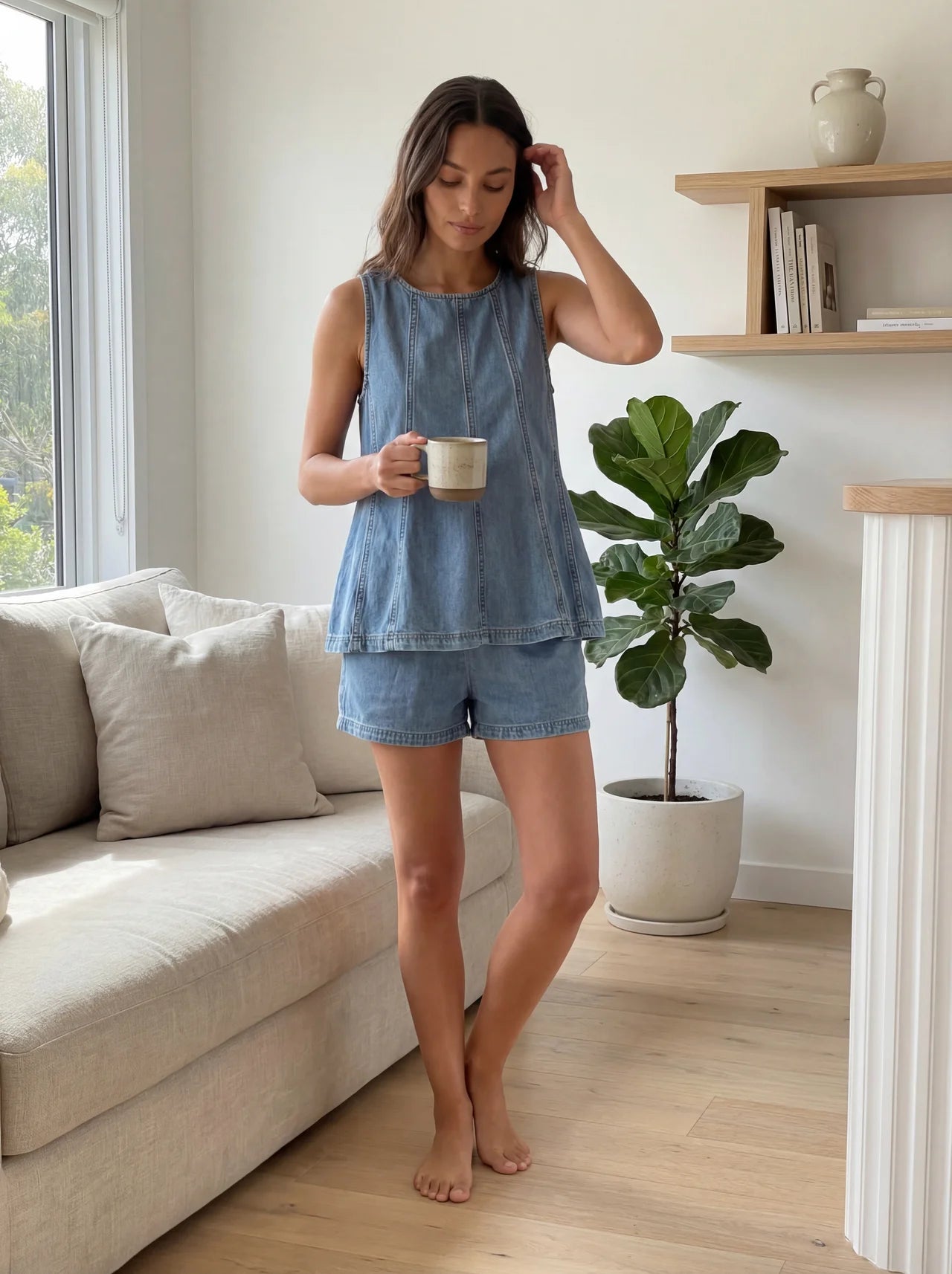 Denim Two-Piece Set